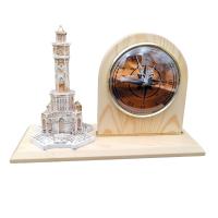Kalender Döküm Pirinç Döküm Masif İzmir Saat Kulesi 32Cm