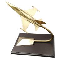 Kalender Döküm Pirinç Döküm Masa Üstü Kaideli F16 Jet 22.5Cm