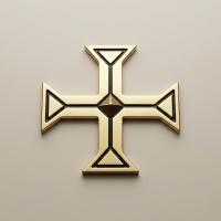 Kalender Döküm Pirinç Döküm Dini Obje Haç Kare Şekilli 16.5Cm