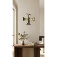 Kalender Döküm Pirinç Döküm Dini Obje Haç Kare Şekilli 16.5Cm