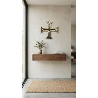 Kalender Döküm Pirinç Döküm Dini Obje Haç Kare Şekilli 16.5Cm