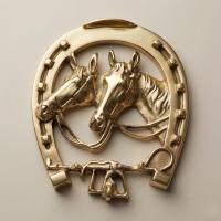 Kalender Döküm Pirinç Döküm Duvar Süsü At Ve Üzengi Objeli At Nalı 18Cm