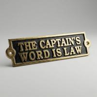 Kalender Döküm Tekne Duvar Süsü Kaptanın Kanun Sözü 30Cm