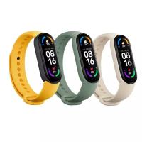 Xiaomi Mi Band 6 / Mi Band 5 Akıllı Bileklik Kordonu 3 Lü Paket Lacivert/Sarı/Nane Yeşili
