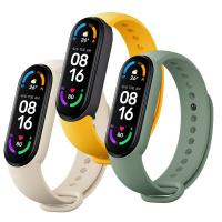 Xiaomi Mi Band 6 / Mi Band 5 Akıllı Bileklik Kordonu 3 Lü Paket Lacivert/Sarı/Nane Yeşili